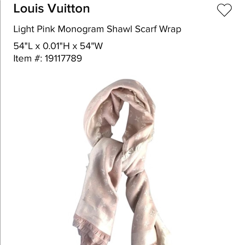 Louis Vuitton monogram Scarf pale pink